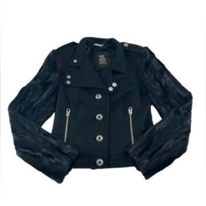 Juicy Couture Faux Fur Moto Jacket